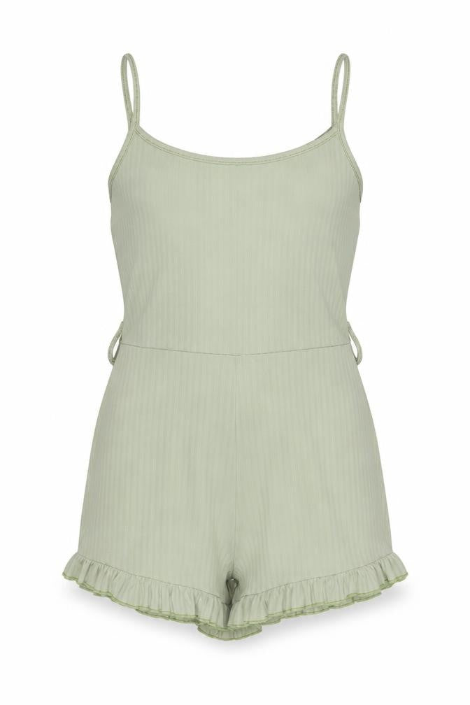 Womens UK Size 10 Pink Vanilla One-Piece Green Playsuit