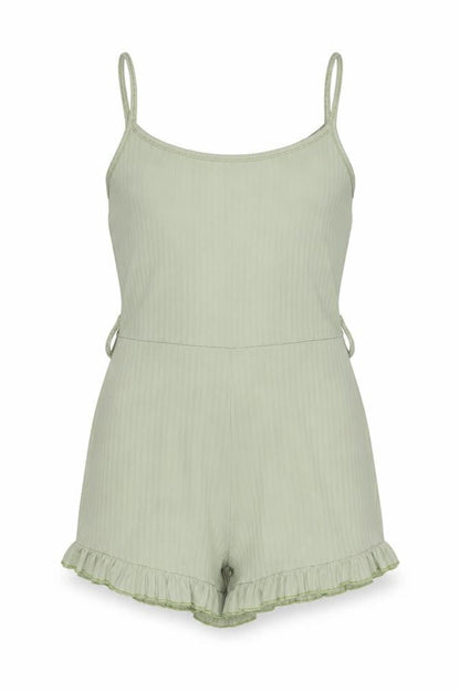 Womens UK Size 10 Pink Vanilla One-Piece Green Playsuit