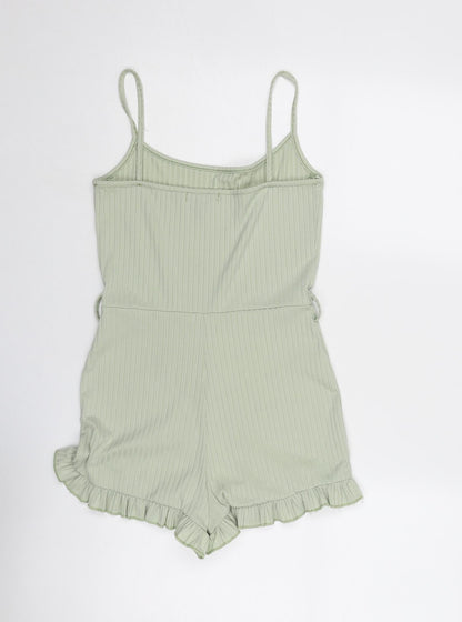 Pink Vanilla Womens Green Polyester Playsuit One-Piece Size 10 Pullover