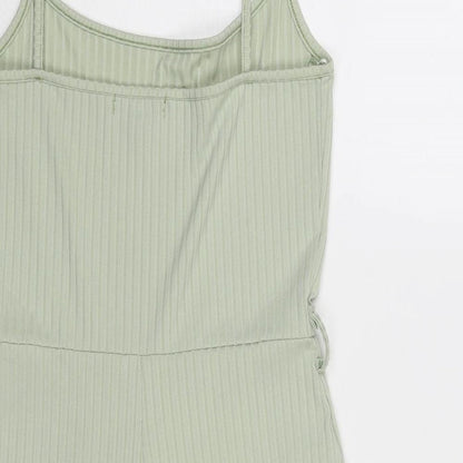 Pink Vanilla Womens Green Polyester Playsuit One-Piece Size 10 Pullover