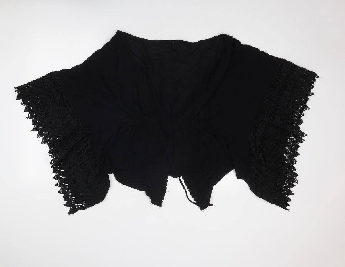 Blue Vanilla Womens Black Polyester Cover Up One Size
