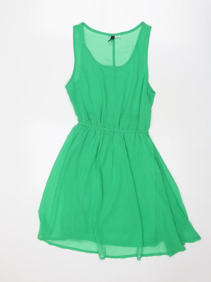 Divided by H&M Womens Green Polyester Fit & Flare Size 10 Round Neck Pullover
