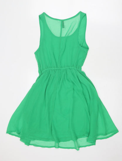 Divided by H&M Womens Green Polyester Fit & Flare Size 10 Round Neck Pullover
