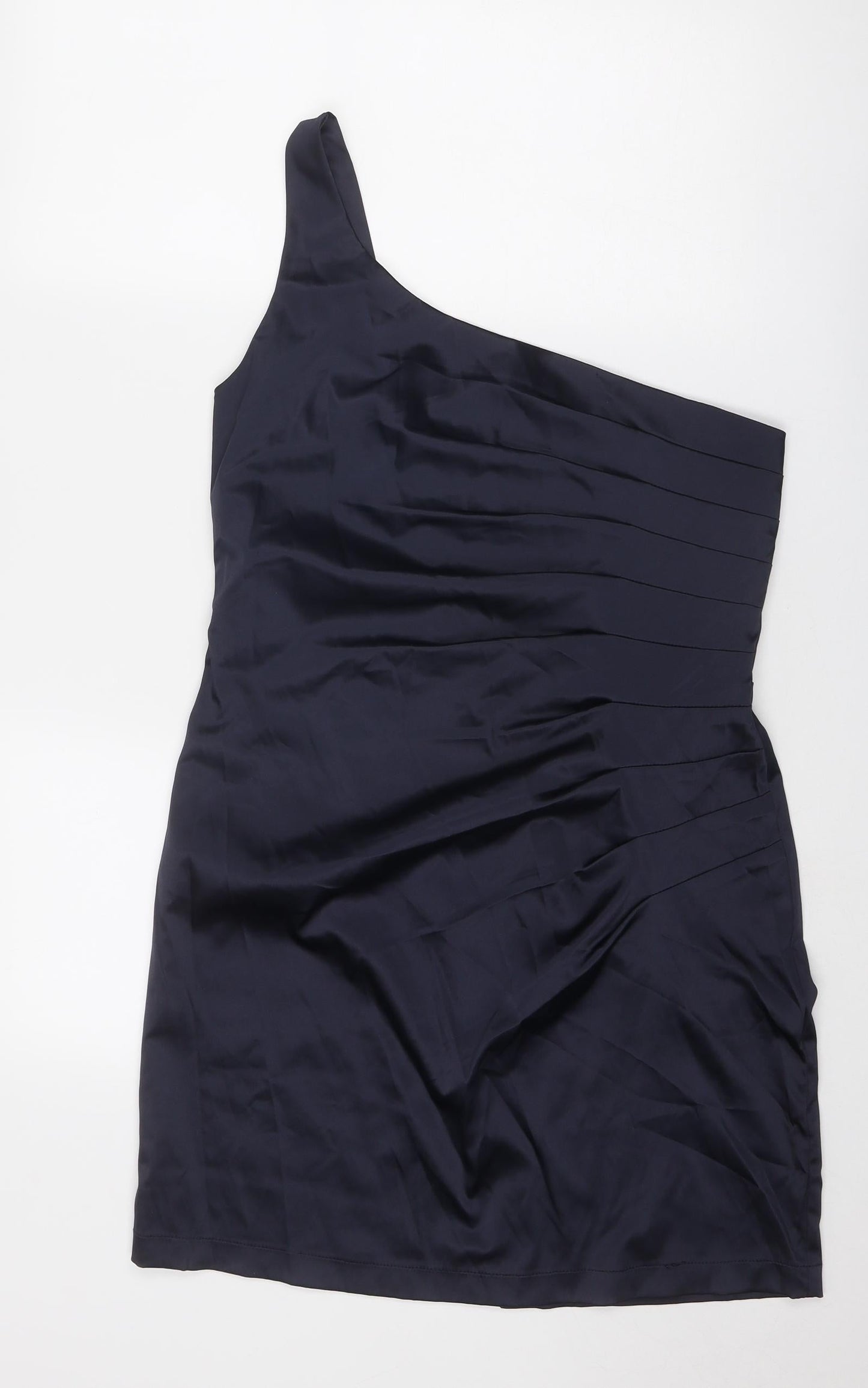 Rise Womens Blue Polyester A-Line Size 16 One Shoulder Zip