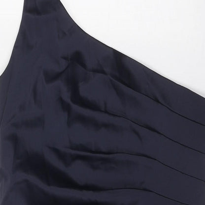 Rise Womens Blue Polyester A-Line Size 16 One Shoulder Zip