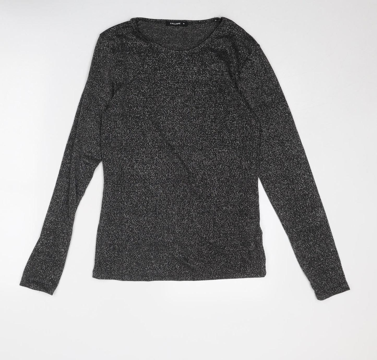 Womens UK Size M Calliope Black Basic T-Shirt
