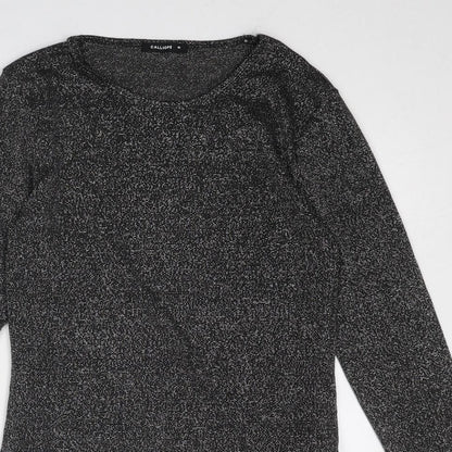 Womens UK Size M Calliope Black Basic T-Shirt