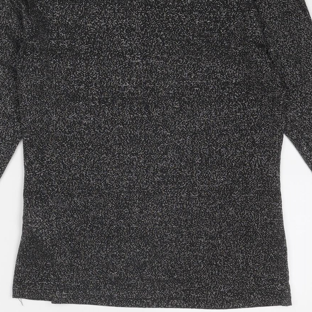 Womens UK Size M Calliope Black Basic T-Shirt