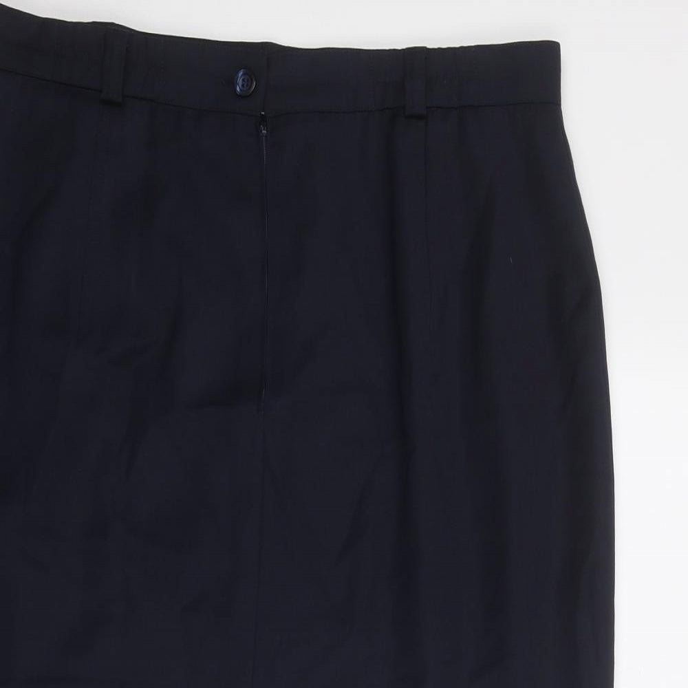 Hammer Womens Blue Polyester A-Line Skirt Size 34 in Zip