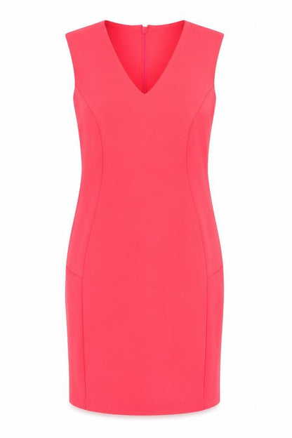 Topshop Womens Pink Polyester A-Line Size 8 V-Neck Zip