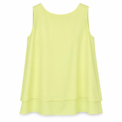 Roman Womens Yellow Polyester Basic Blouse Size 10 Round Neck