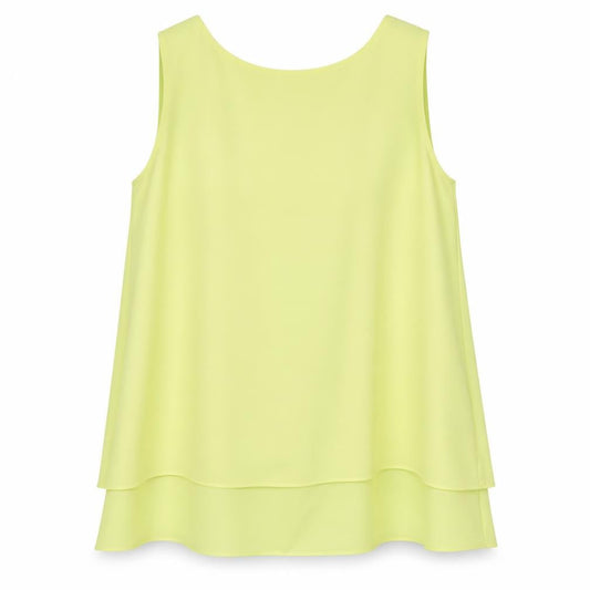 Front view of Roman women’s yellow polyester basic blouse, size UK 10, round neck