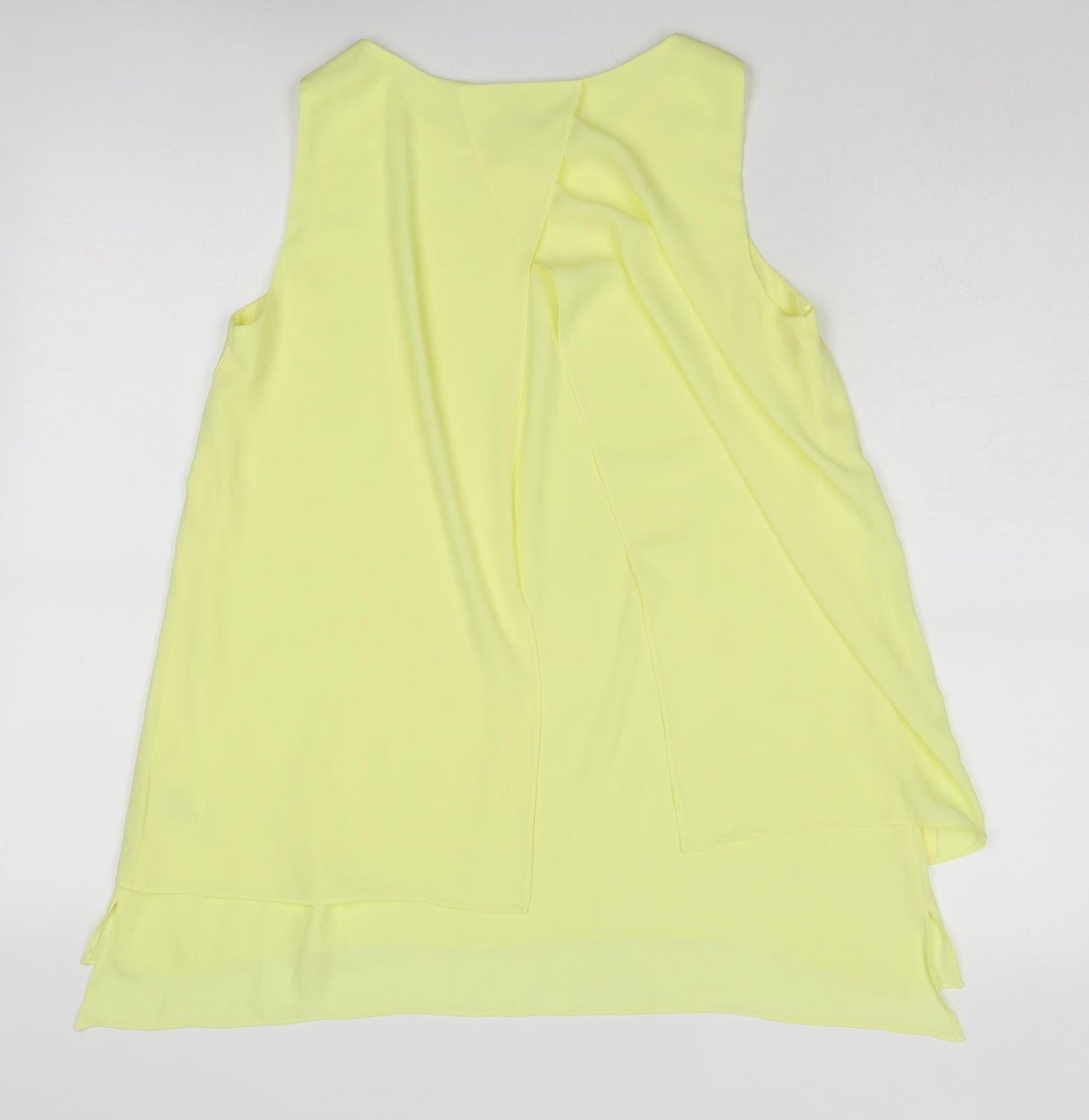 Roman Womens Yellow Polyester Basic Blouse Size 10 Round Neck