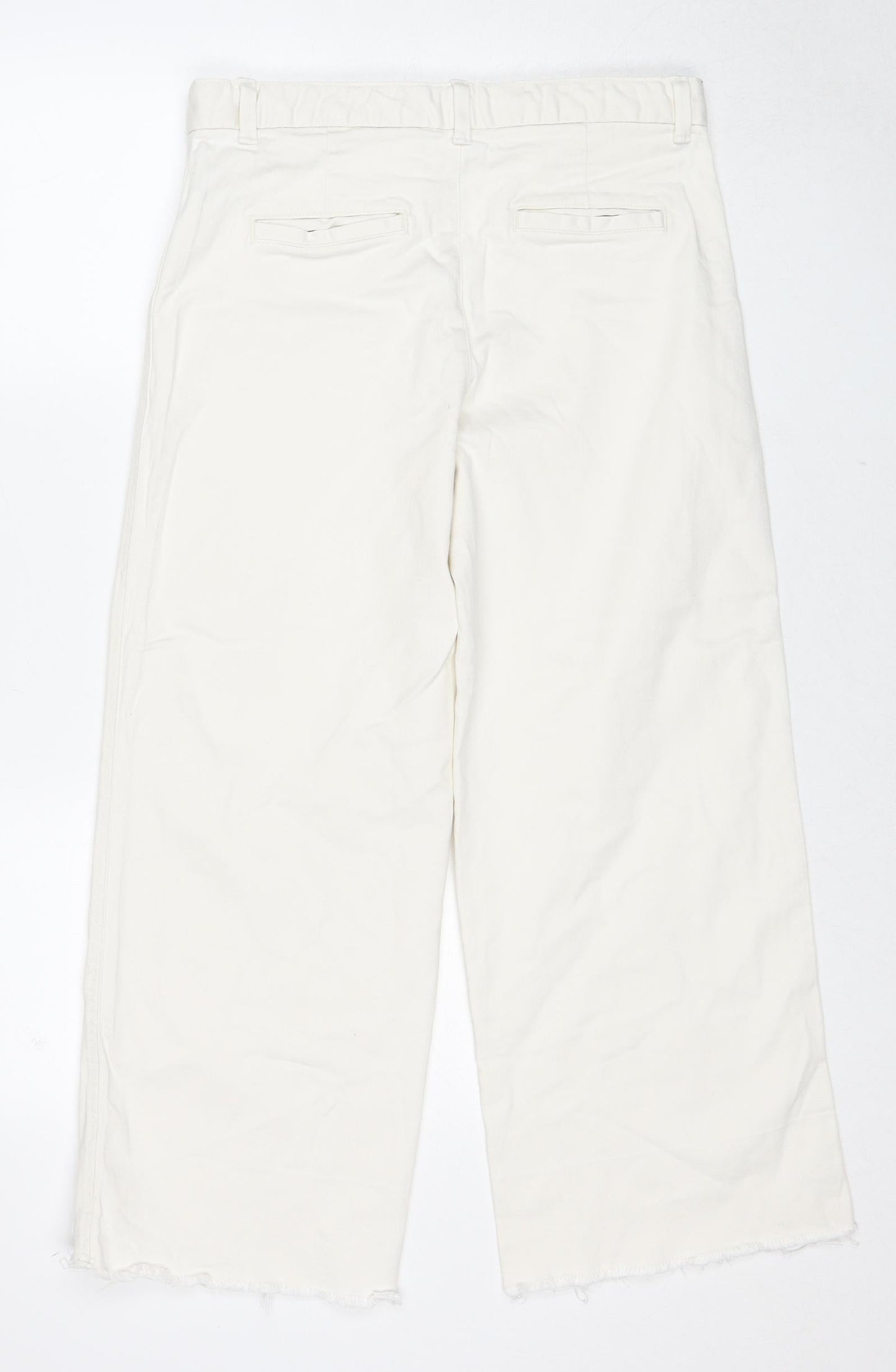 Gap Womens White Cotton Wide-Leg Jeans Size 6 Regular Zip