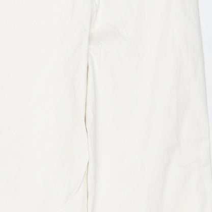 Gap Womens White Cotton Wide-Leg Jeans Size 6 Regular Zip