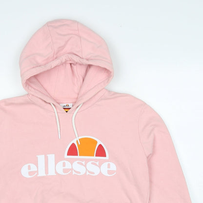 ellesse Womens Pink Cotton Pullover Hoodie Size 12 Pullover