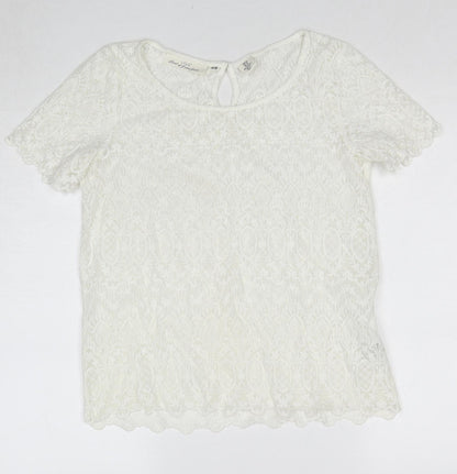 Womens UK Size 12 H&M White Basic T-Shirt