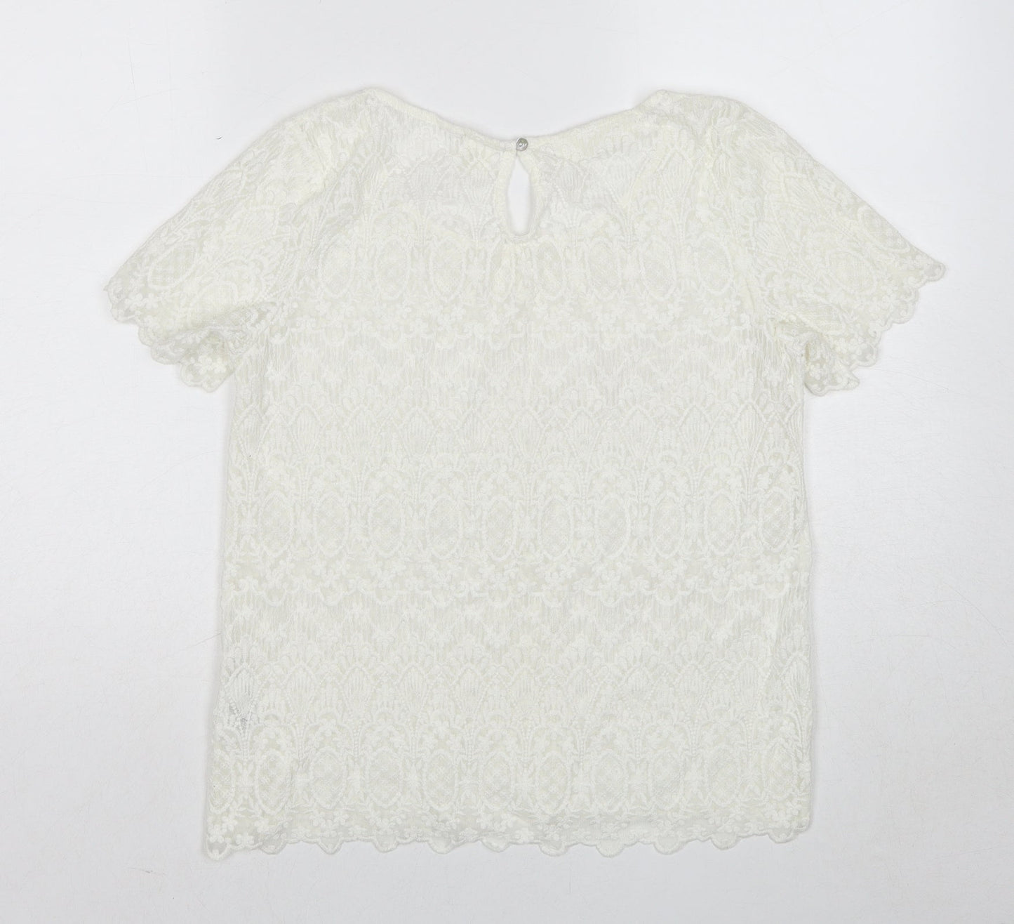 Womens UK Size 12 H&M White Basic T-Shirt