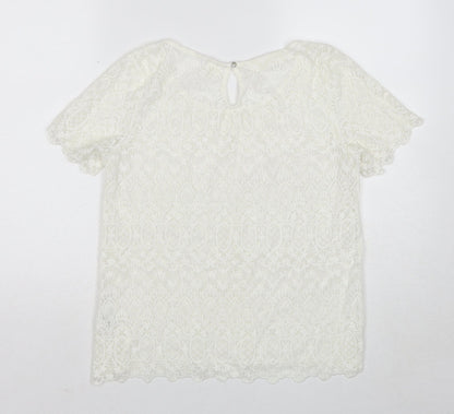 Womens UK Size 12 H&M White Basic T-Shirt