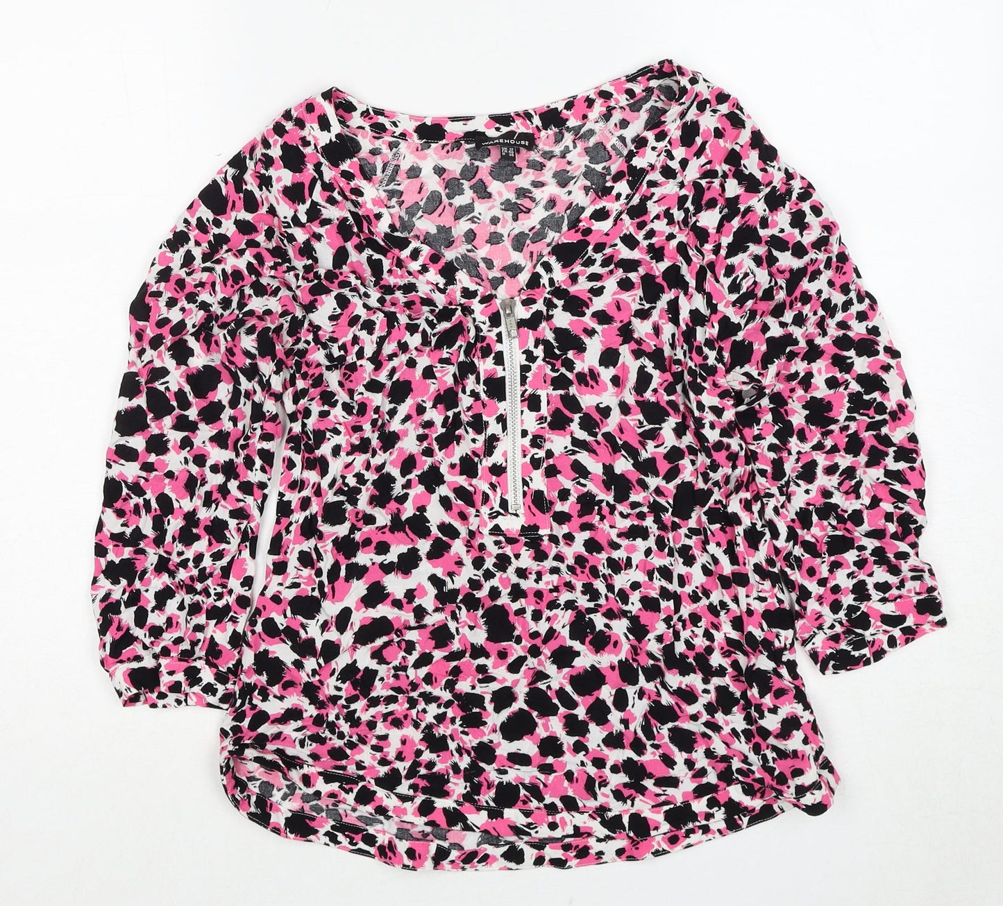 Womens UK Size 12 Warehouse Pink Basic Blouse