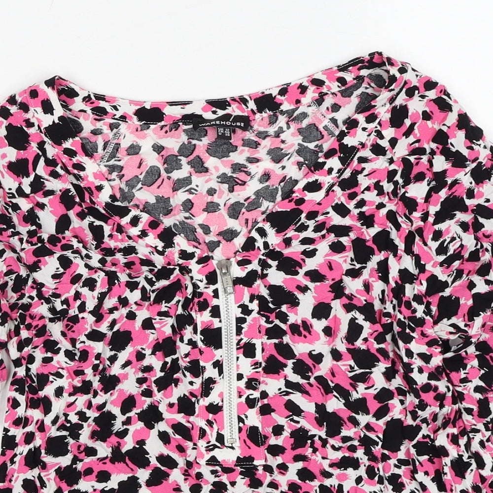 Womens UK Size 12 Warehouse Pink Basic Blouse