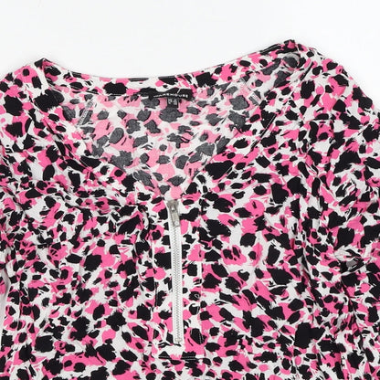 Womens UK Size 12 Warehouse Pink Basic Blouse