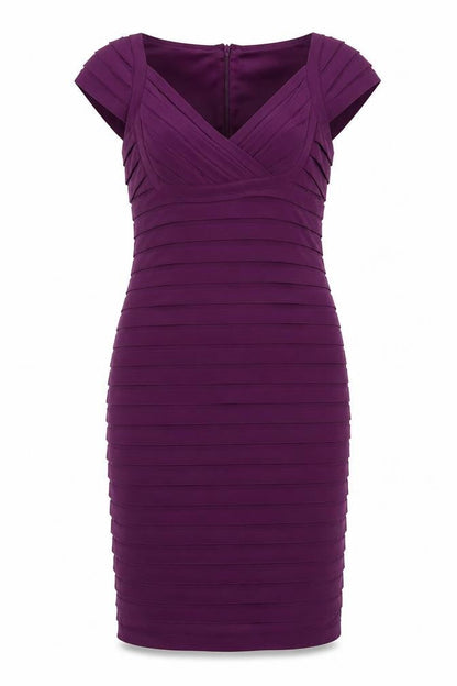 Scarlett Nite Womens Purple Polyester Shift Size 10 V-Neck Zip