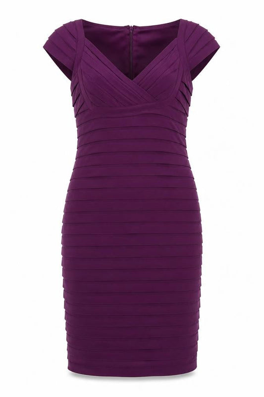 Scarlett Nite Womens Purple Polyester Shift Size 10 V-Neck Zip