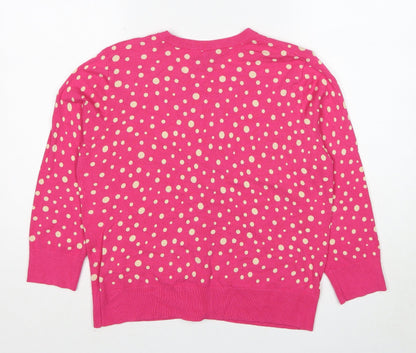 Womens UK Size L Cable & Gauge Pink Cardigan Jumper
