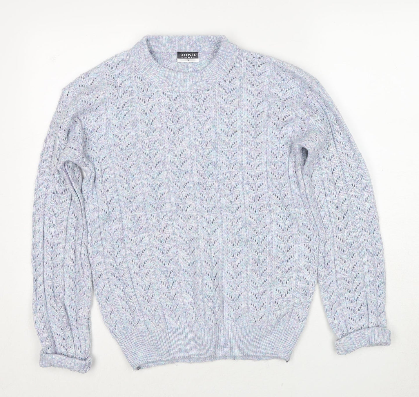 Womens UK Size S Beloved Blue Pullover Jumper