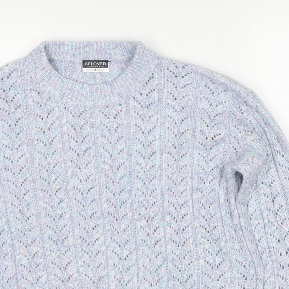 Womens UK Size S Beloved Blue Pullover Jumper