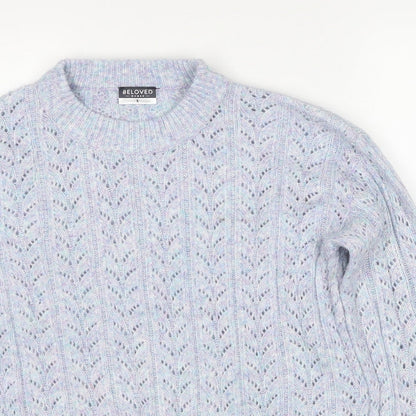Womens UK Size S Beloved Blue Pullover Jumper