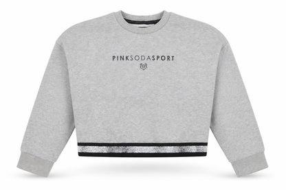 Pink Soda Womens Grey Cotton Pullover Sweatshirt Size 8 Pullover