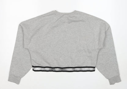 Pink Soda Womens Grey Cotton Pullover Sweatshirt Size 8 Pullover