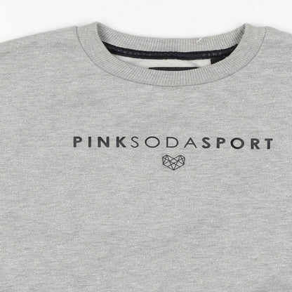 Pink Soda Womens Grey Cotton Pullover Sweatshirt Size 8 Pullover