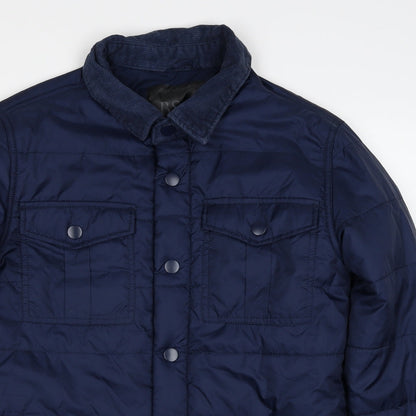 Mens UK Size S BS Quality Apparel Blue Quilted Coat