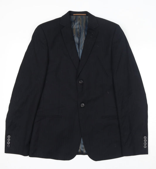 Mens UK Size 40 Topman Regular Black Suit Jacket