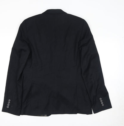 Mens UK Size 40 Topman Regular Black Suit Jacket