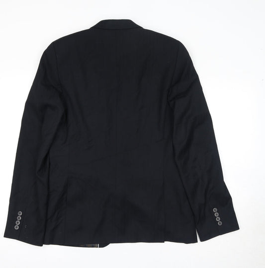 Mens UK Size 40 Topman Regular Black Suit Jacket