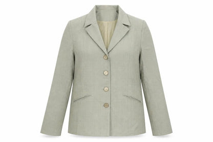Sasha Womens Beige Geometric Jacket Blazer Size 14 Button