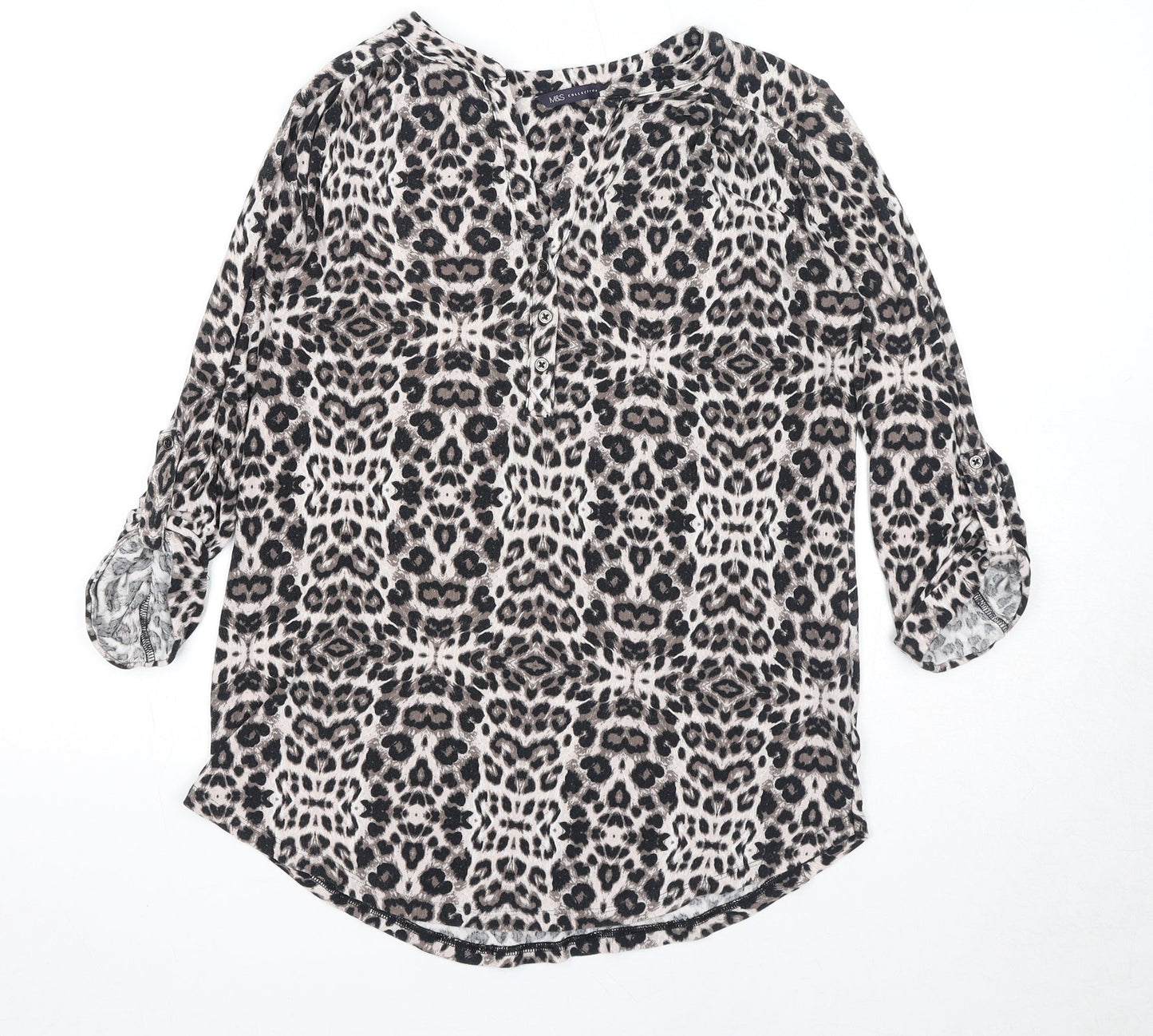 Womens UK Size 10 Marks and Spencer Brown Basic Blouse
