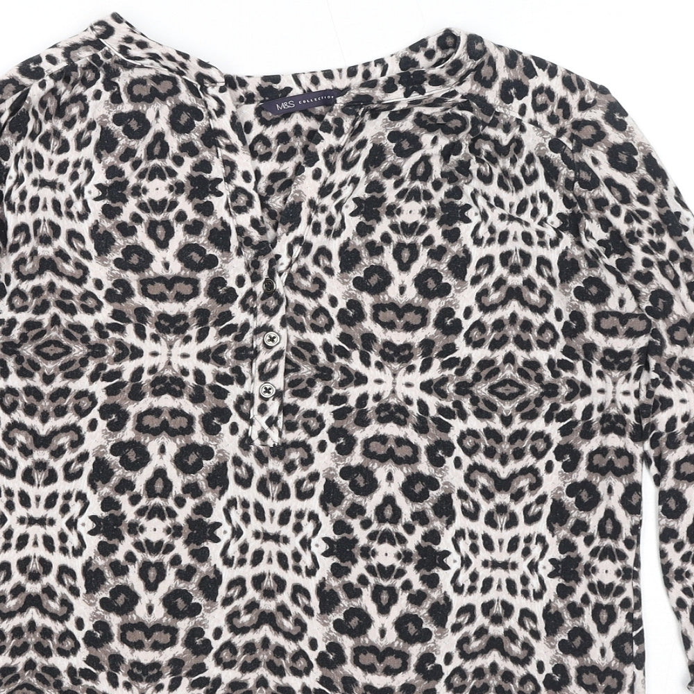 Womens UK Size 10 Marks and Spencer Brown Basic Blouse
