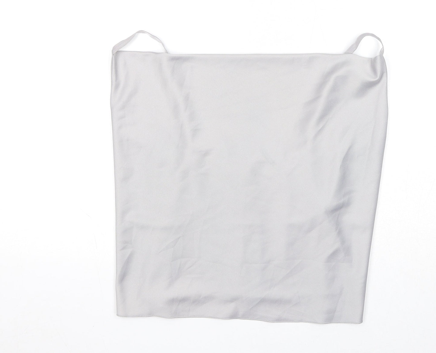 Boohoo Womens Grey Polyester Basic Tank Size L Square Neck