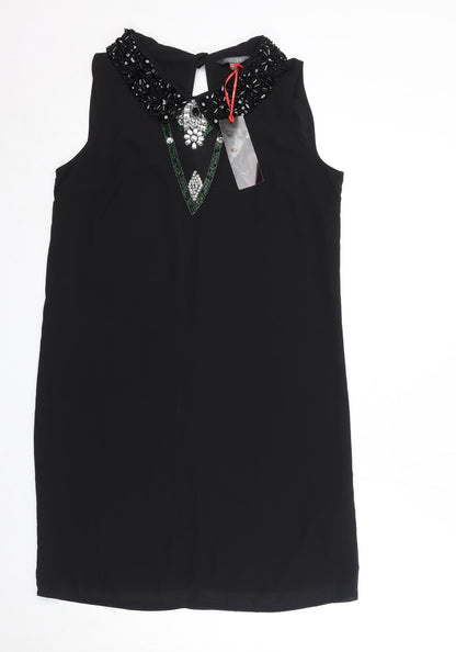 Limited Collection Womens Black Polyester A-Line Size 10 Round Neck Pullover