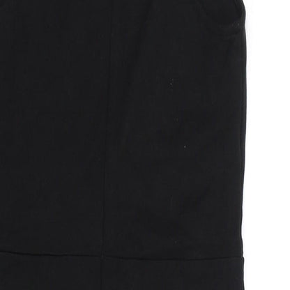 FOREVER 21 Womens Black Rayon Bodycon Size L Halter Zip