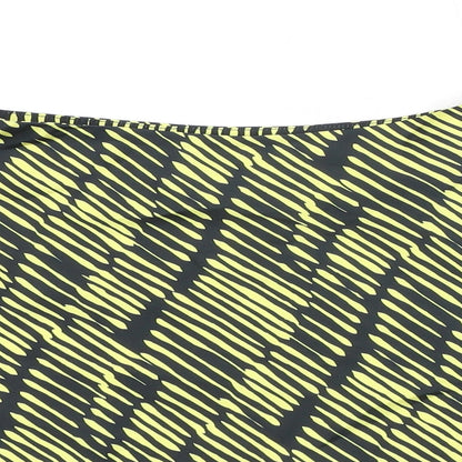 Glamorous Womens Black Geometric Polyester A-Line Skirt Size 8 Zip