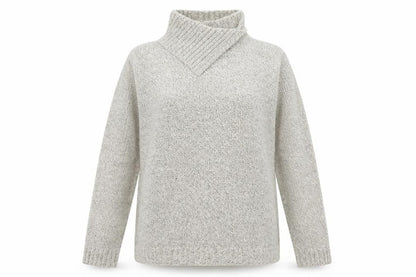 Ladies Womens Beige High Neck Acrylic Pullover Jumper Size 10