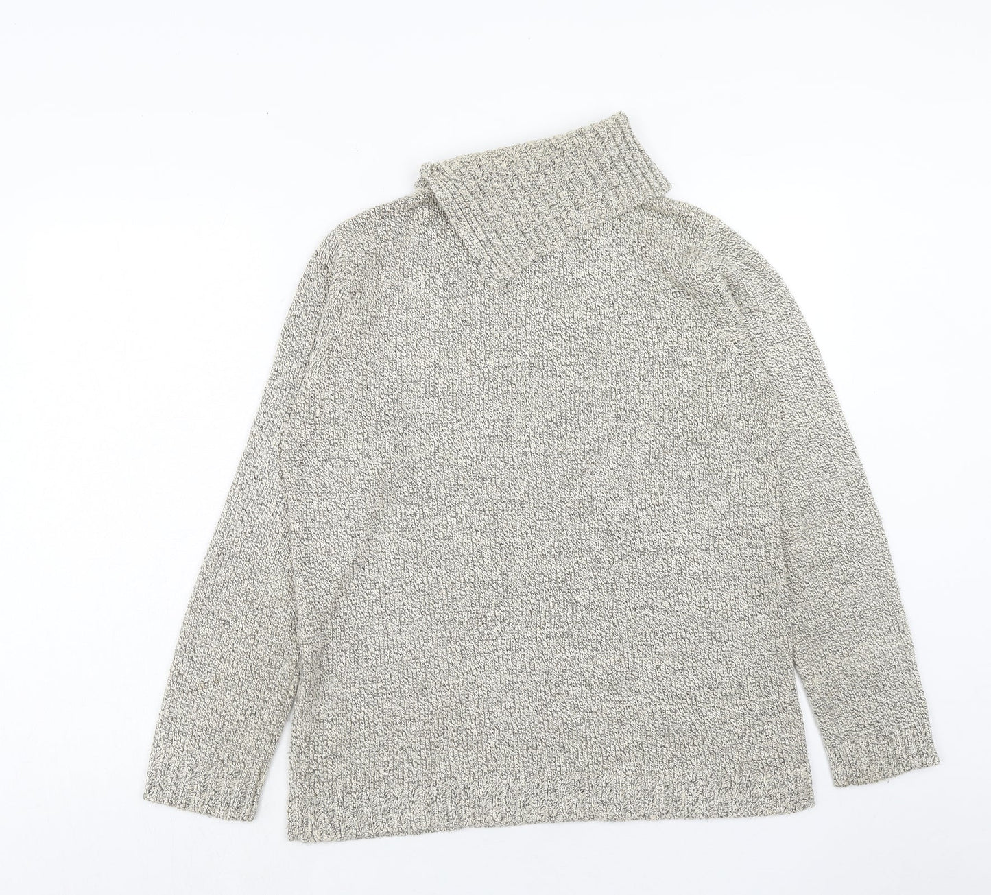 Ladies Womens Beige High Neck Acrylic Pullover Jumper Size 10