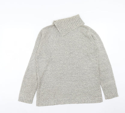 Ladies Womens Beige High Neck Acrylic Pullover Jumper Size 10