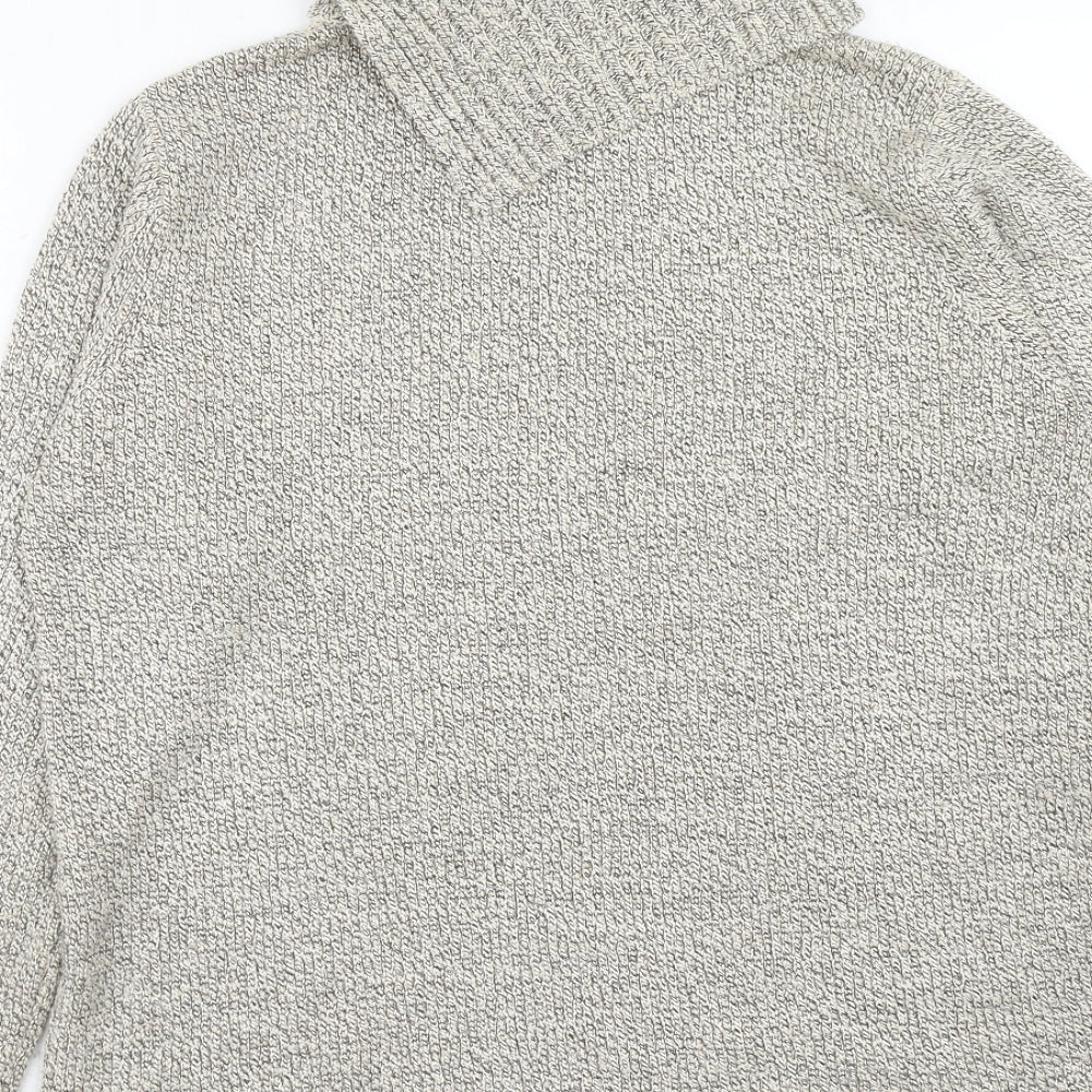 Ladies Womens Beige High Neck Acrylic Pullover Jumper Size 10